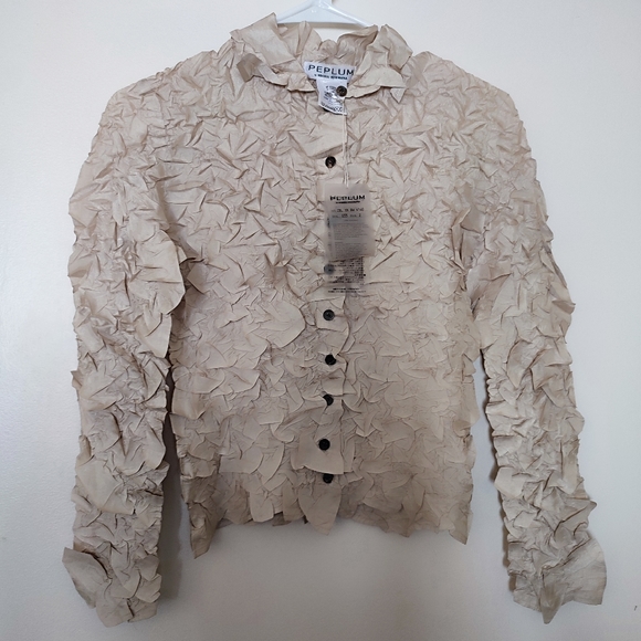 NWT - Rare Crinkle Blouse by PEPLUM Yoshiki Hishinuma (Japan) - Picture 1 of 5
